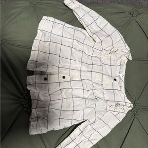 Kids Checkered Jacket - White and Black
